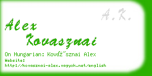 alex kovasznai business card